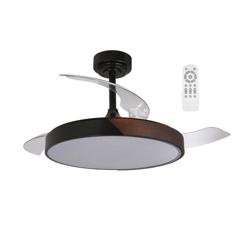 Ventilateur LED à lames repliables Terno Noir CCT Dim (72W) Última Versión
