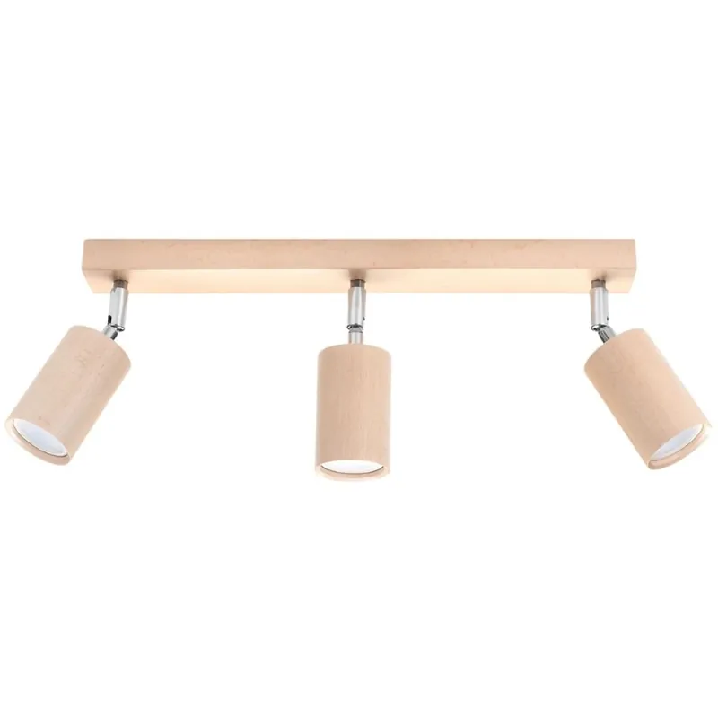 Oferta Limitada Plafonnier Orel, 3 lumières, bois naturel