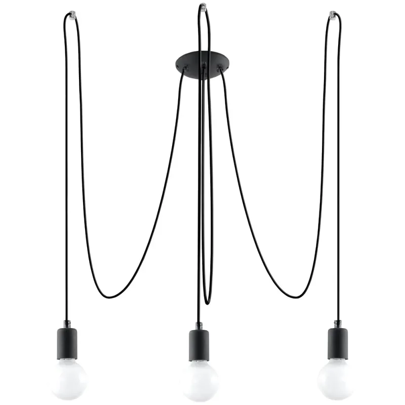 A Buen Precio Suspension Asum, noir, 3 lumières