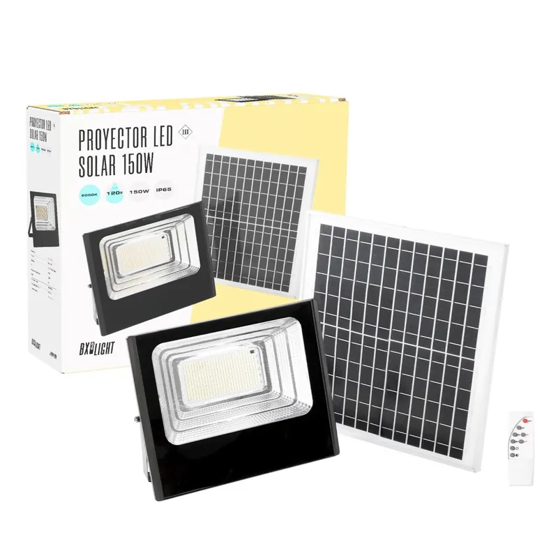 Compra Hoy Projecteur LED solaire à télécommander 150W 6500K Panel: 6V/15W Batterie 3,2V/10000MaH