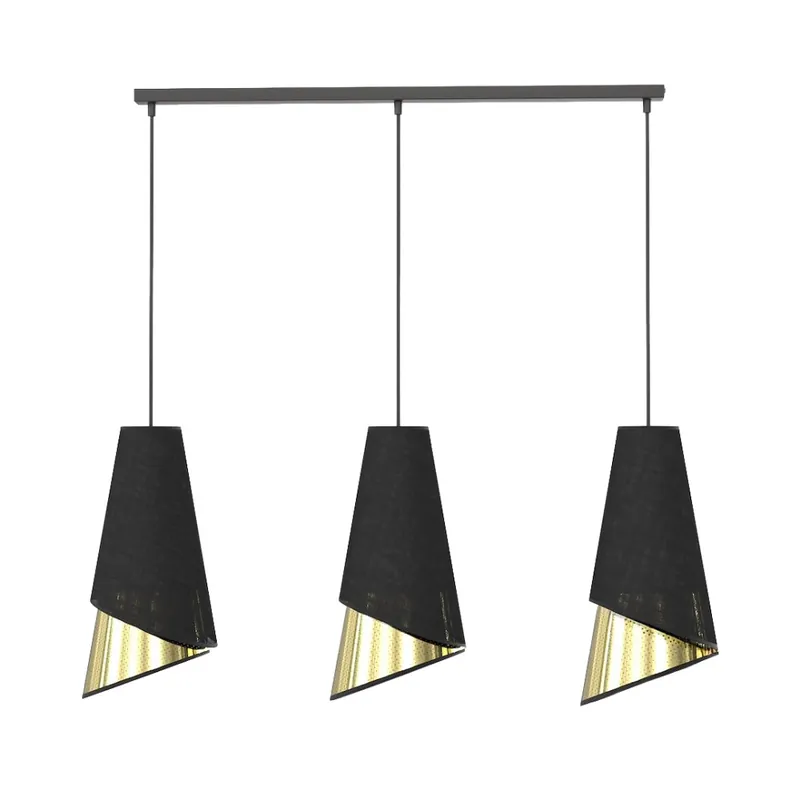 Suspension Vist Noir+Or (3 lumières) Imprescindible (Must-Have)