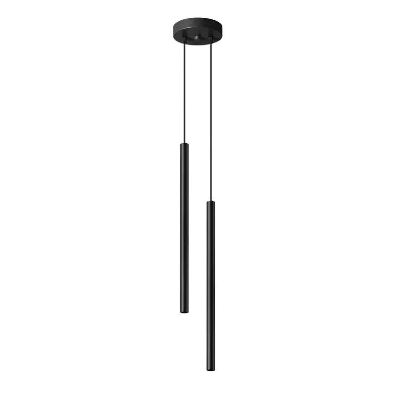 Lámpara colgante Vacu negro, 2 luces Pago Seguro