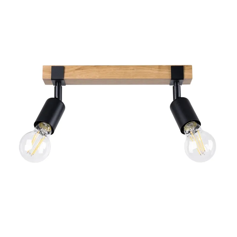 Regleta Nora negro, 2 luces Oferta De Temporada