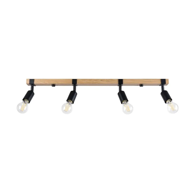 Compra Hoy Regleta Nora negro, 4 luces