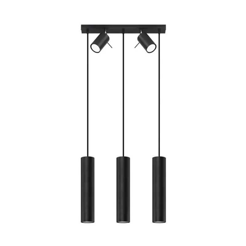 A Buen Precio Lámpara colgante Vinivi negro, 3 luces