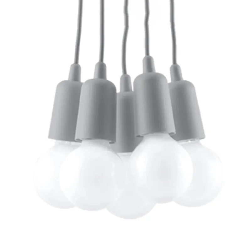 A Buen Precio Lámpara colgante Tina gris, 5 luces