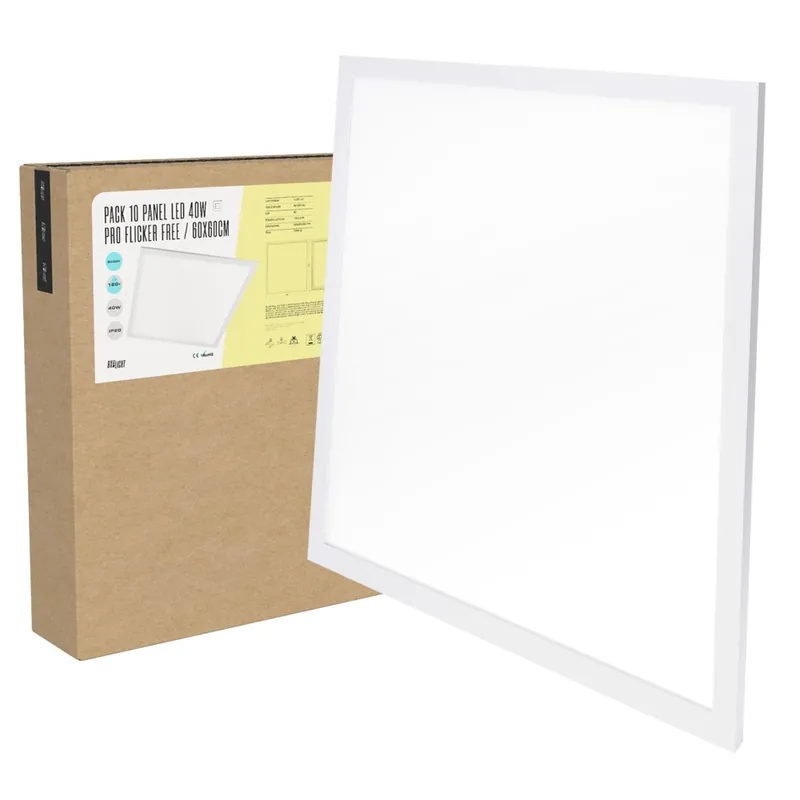 Últimas Unidades Pack 10 Panel LED 40W 4,000 Lm 6500ºK 60x60Cm PRO Flicker Free 60.000H