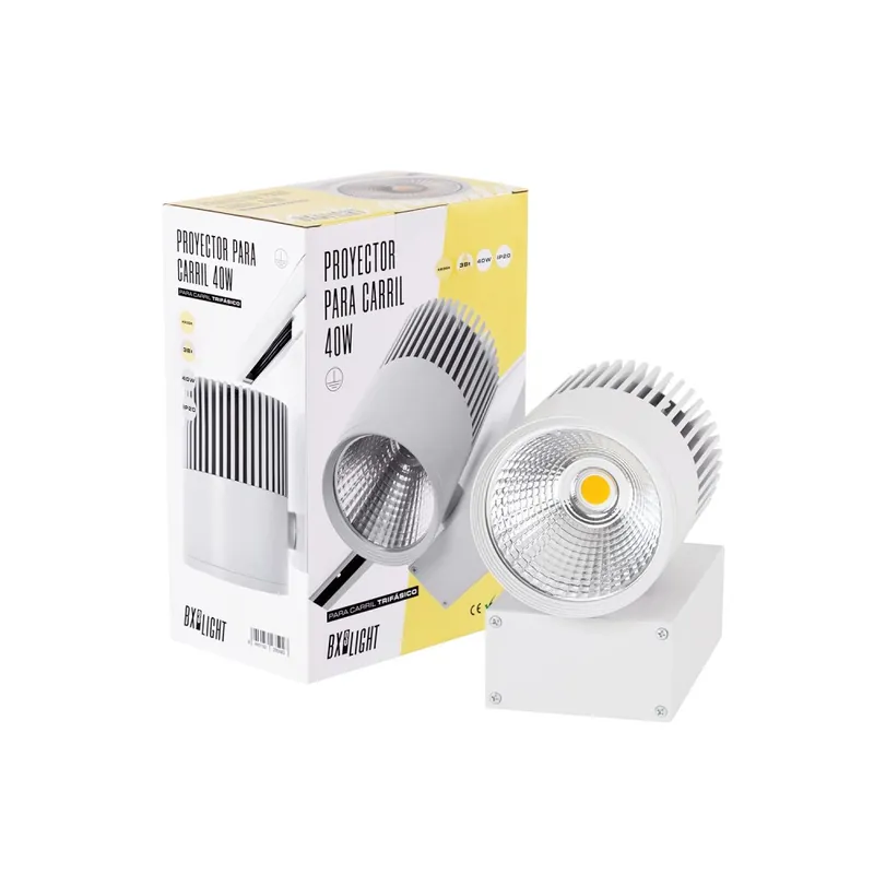 Foco de Carril LED 40W 3600Lm CRI90 4200ºK Trifásico UGR17 50.000H Más Vendido