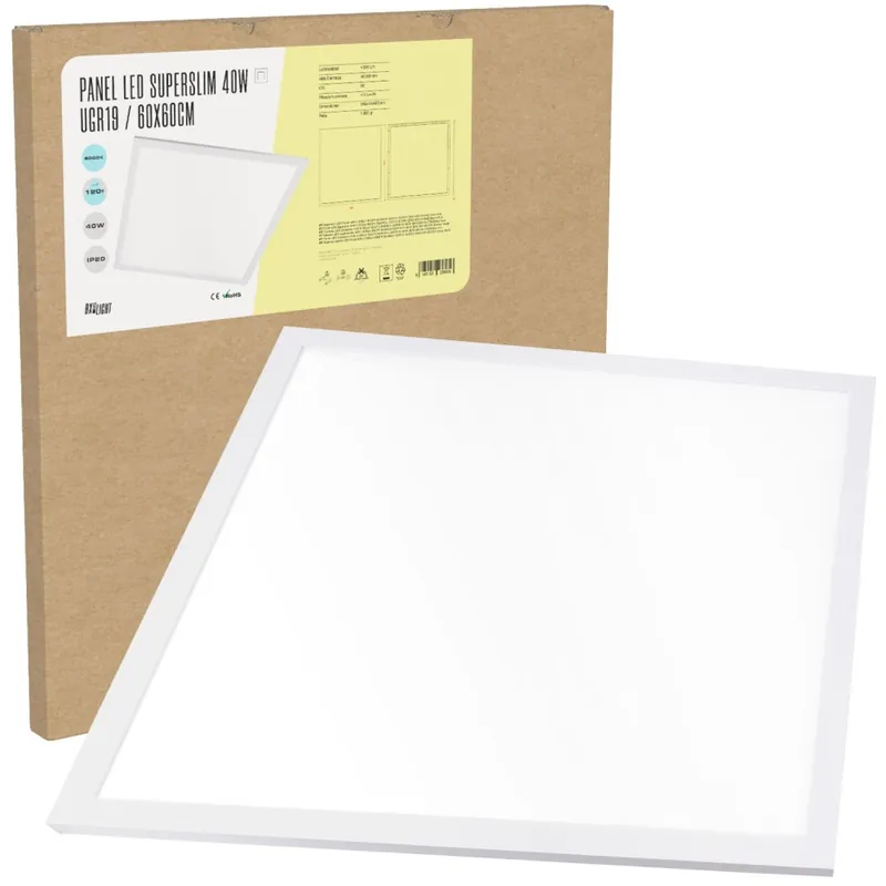 Panel LED Superslim 40W 4500Lm 4200ºK 60x60Cm UGR19 40.000H Solo Hoy