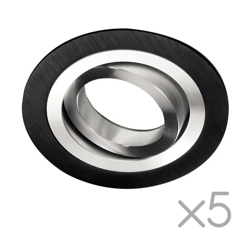 Pack 5 spots encastrés ronds CLASSIC noir Compra Hoy
