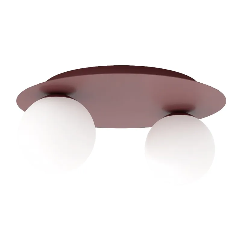 Lámpara de techo Maru Burdeos Opal (2 luces) Envío Inmediato