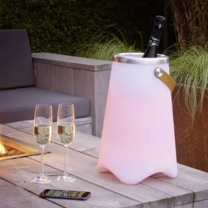 A Buen Precio Lámpara de sobremesa de exterior Trio Jamaica LED portátil blanco 3000K con mando R55086101