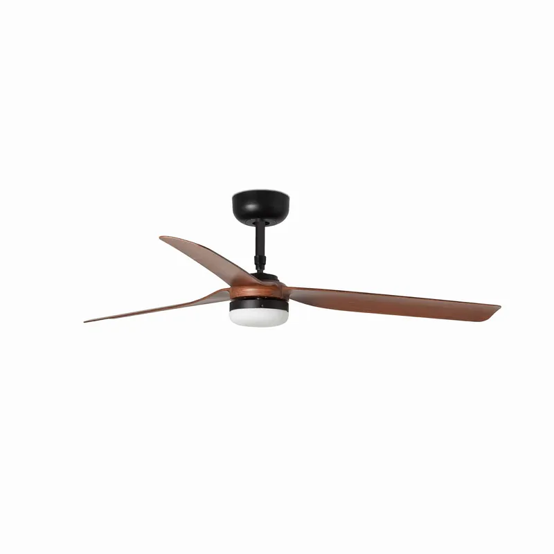 Ventilador de techo con luz Faro Punt motor DC palas de madera LED nogal 3000-6500K CCT Ø132cm Rebajas