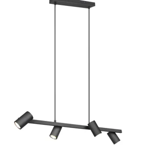 A Buen Precio Lámpara de techo colgante Trio Marley 4 luces negro mate 150cm 3
