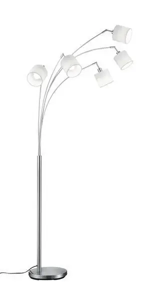 Lámpara de pie Trio Tommy 5 luces níquel mate 200cm R Favorito De Clientes