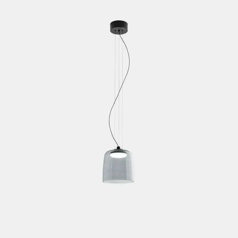 Promoción Exclusiva Lámpara de techo colgante LedsC4 Levels LED negro fumé CCT regulable DALI Ø22cm 00-A042-05-12