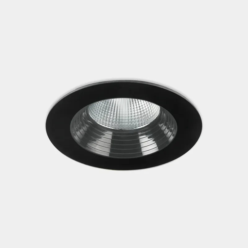 Novedad Downlight de exterior LedsC4 Dako Fixed LED negro 3000K IP66 Ø17,5cm 15-E036-05-CL