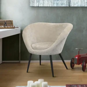 Sillón butaca Schuller Ozome negro y beige 85x80cm Precio Reducido