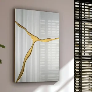 Imprescindible (Must-Have) Espejo Schuller Surcos pan de oro 80x120cm