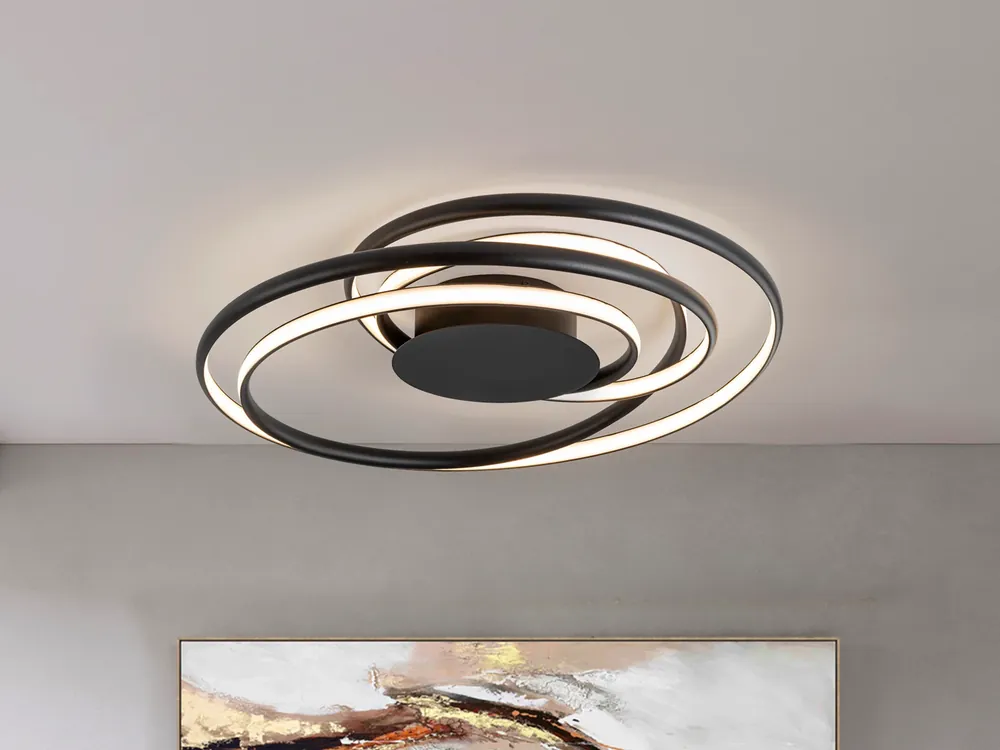 Devolución Gratuita Plafón Schuller Danza LED negro 3000K Ø64cm