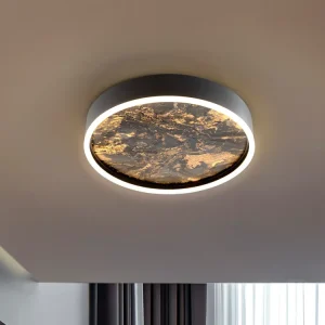 Plafón Schuller Stone LED negro y gris CCT Ø40cm Marca Reconocida